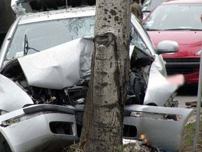 В Ростове-на-Дону иномарка врезалась в дерево