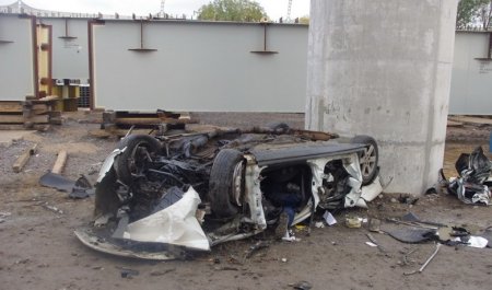 В Петербурге со строящегося моста упал автомобиль!!!