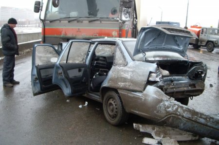 На мосту в Нижнем Новгороде произошла авария с участием пяти автомобилей!!!