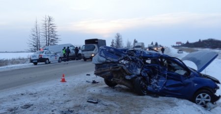 В Усольском районе на федеральной автотрассе произошло столкновение шести автомобилей!!!